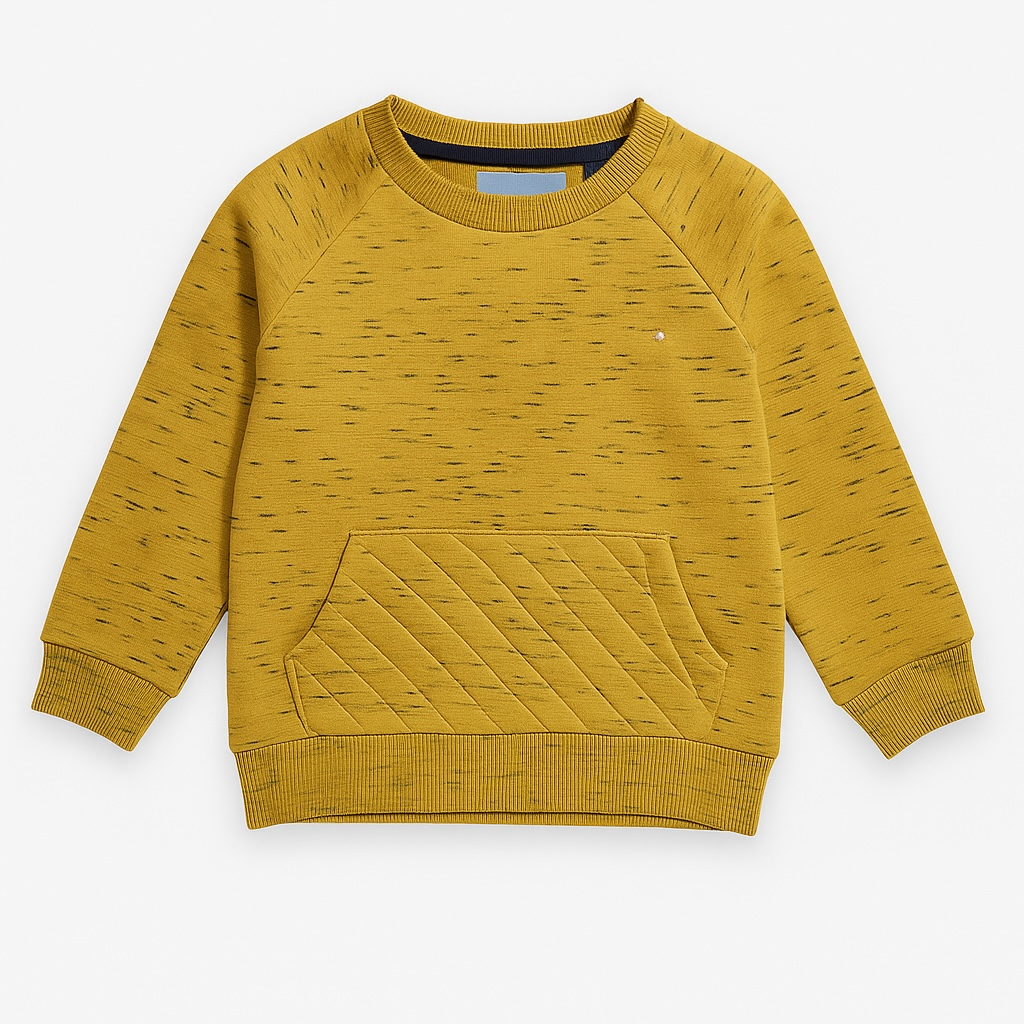 HEATHER YELLOW FLEECE FABRIC SWEATSHIRT