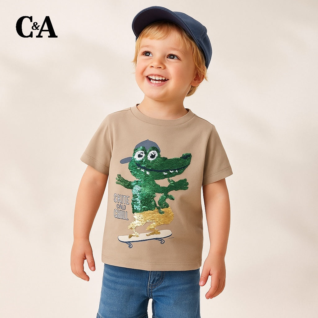 SKATE AND CHILL FLIP EMBROIDERY T-SHIRT