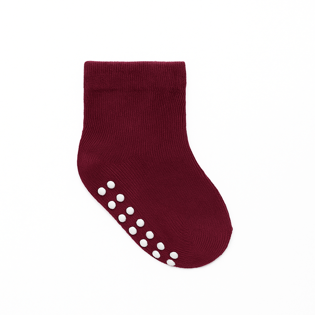 MAROON ANTISLIP SOCKS