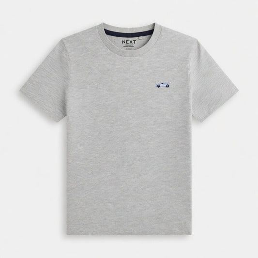 CAR EMBROIDERY GREY T-SHIRT