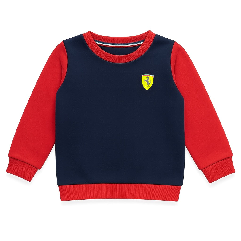 TWO TONE BLUE AND RED SWEATSHIRT