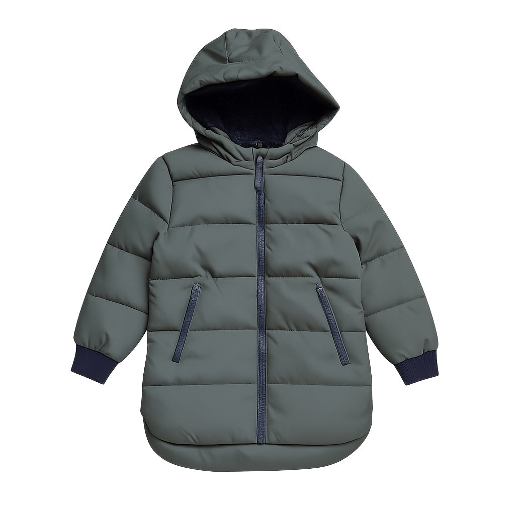 LONG GREEN PUFFER JACKET