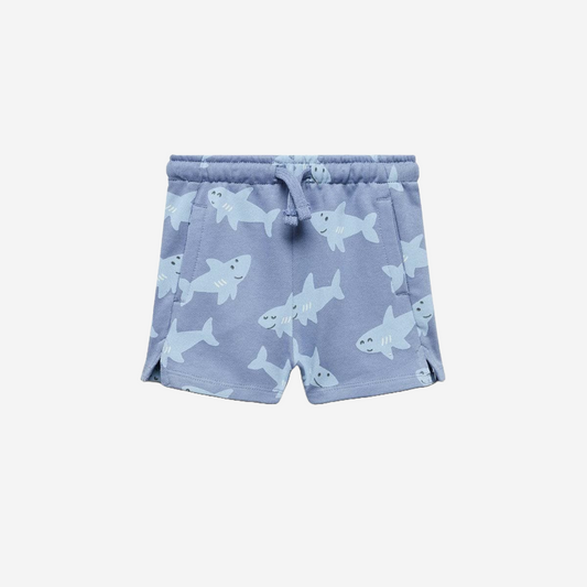 Shark print blue shorts