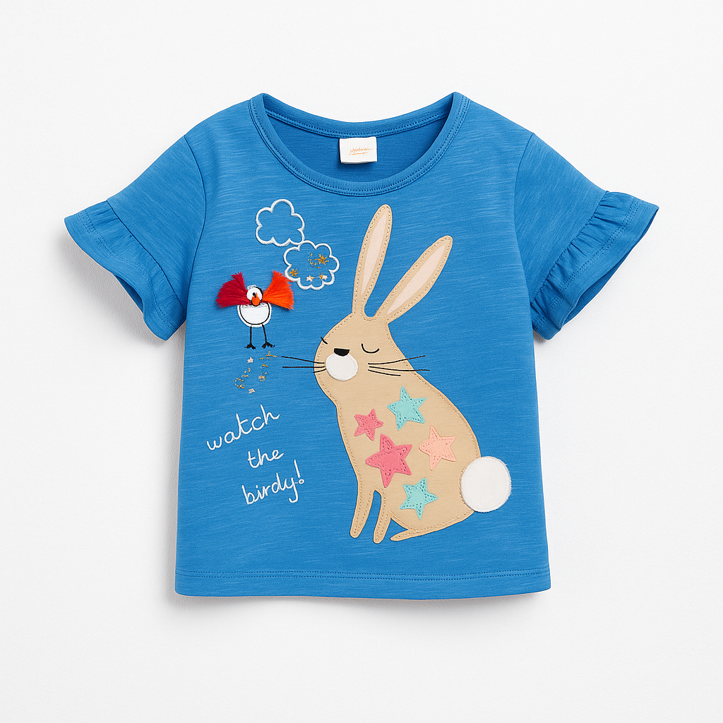 N rabbit applique t-shirt