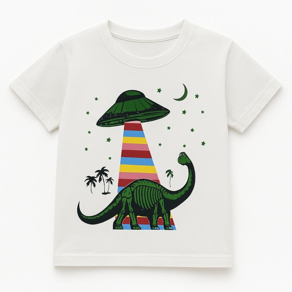 Dino Space white t-shirt