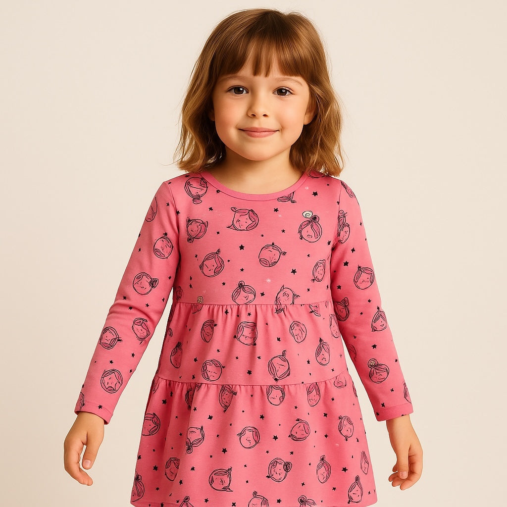 Cute girl pink frock