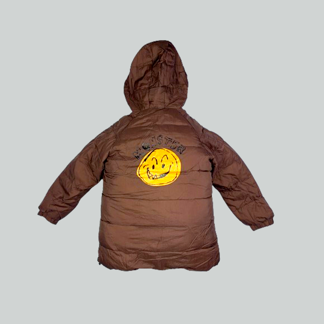 Monster hooded puffer jacket brown