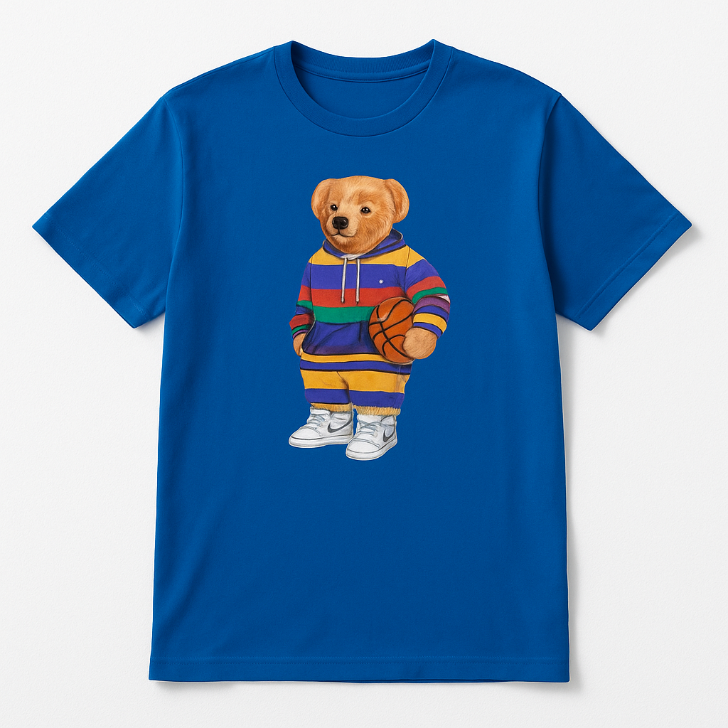 Printed bear blue t-shirt