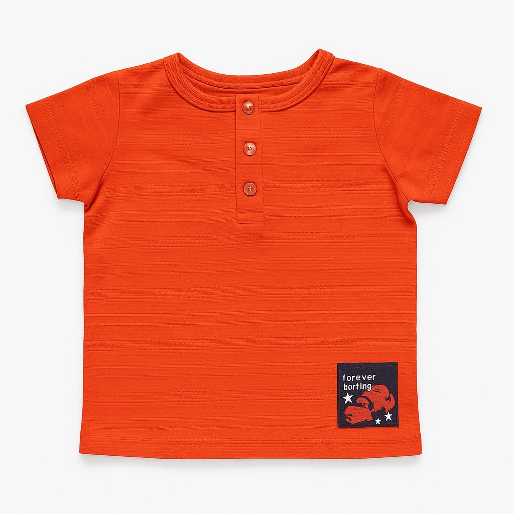 BUTTON DOWN ORANGE T-SHIRT