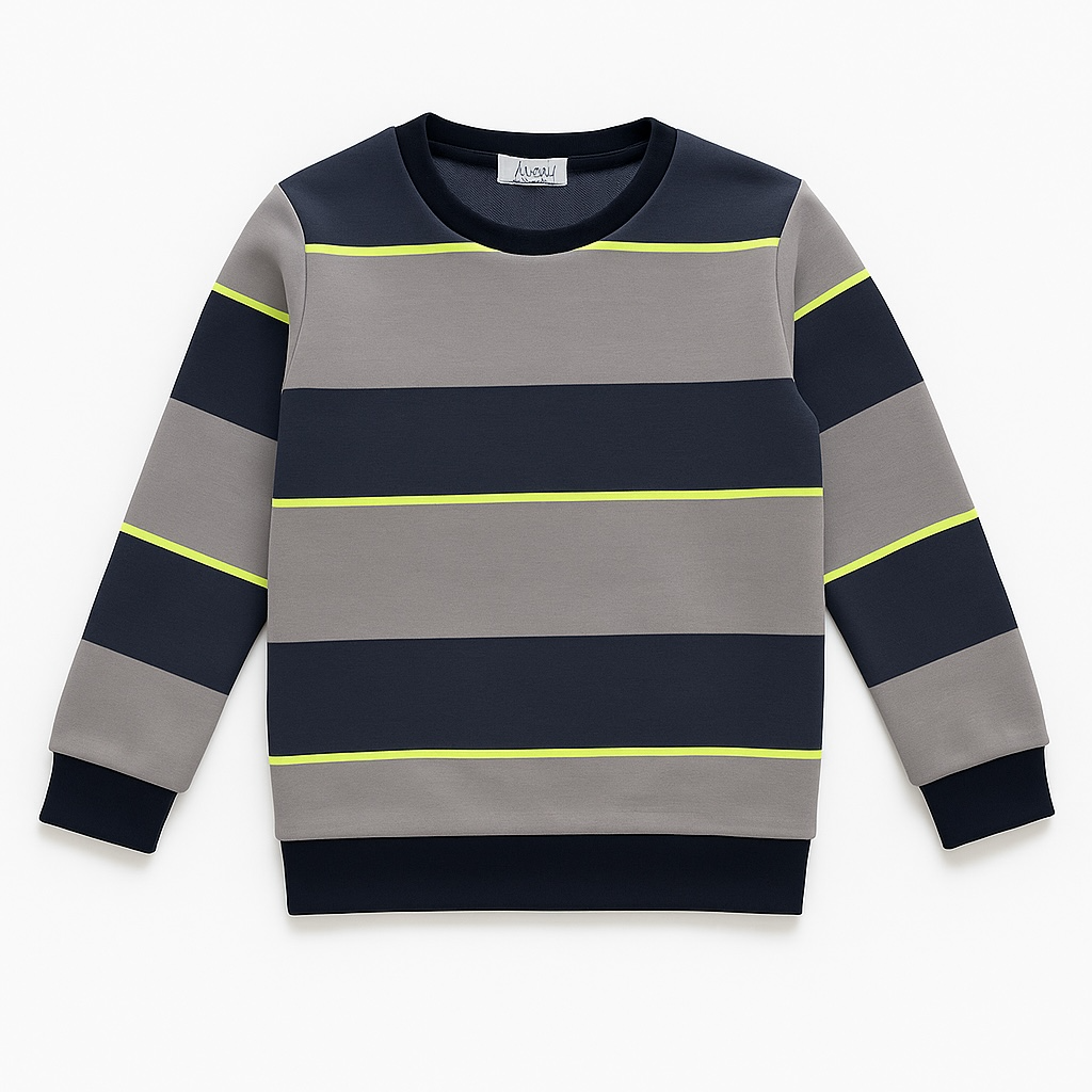 STRIPE BLACK & BROWN SWEATSHIRT