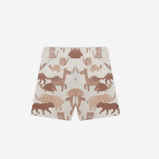 Jungle print light brown shorts