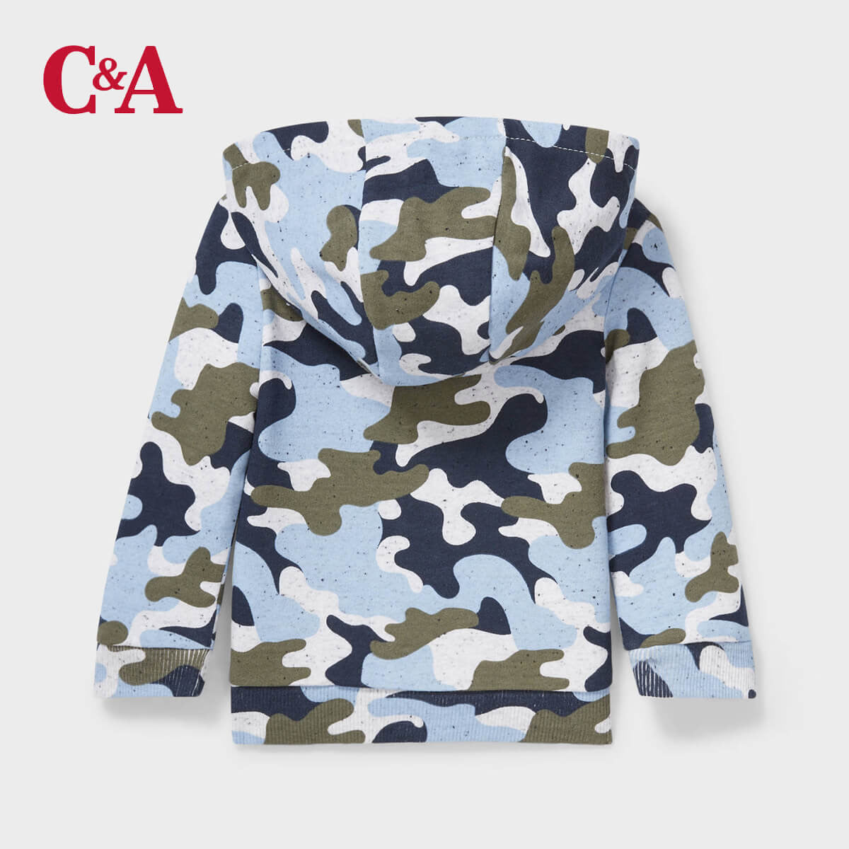 CAMOUFLAGE LIGHT BLUE ZIPPER HOOD