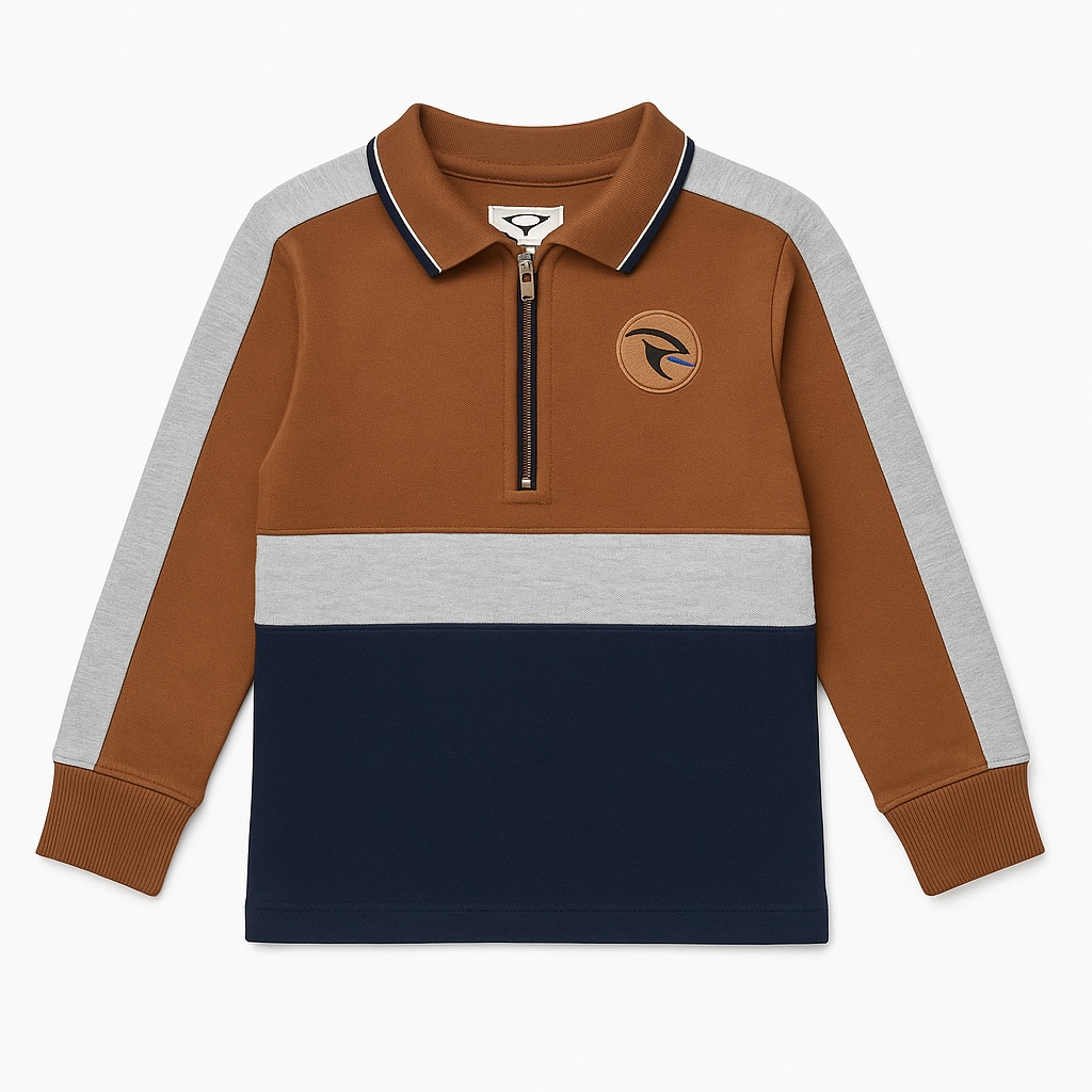 STRIPE BROWN AND BLUE POLO SHIRT