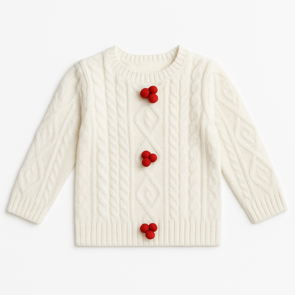 WHITE PATTERN FASHION SWEATER