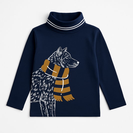 WOLF PRINT HIGH NECK