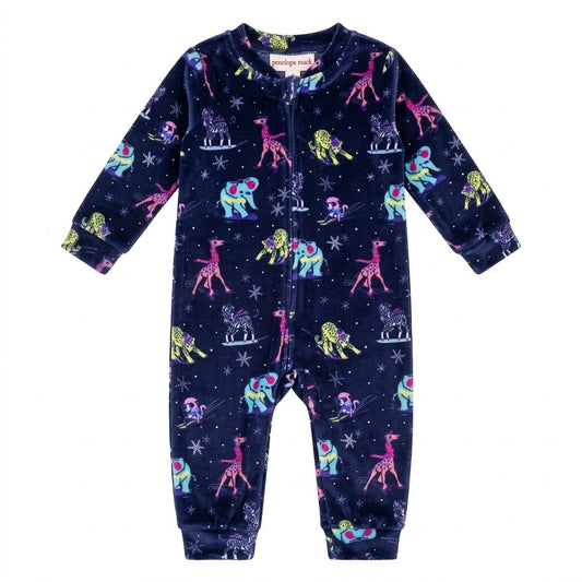 JUNGLE PRINT VELVET ROMPER