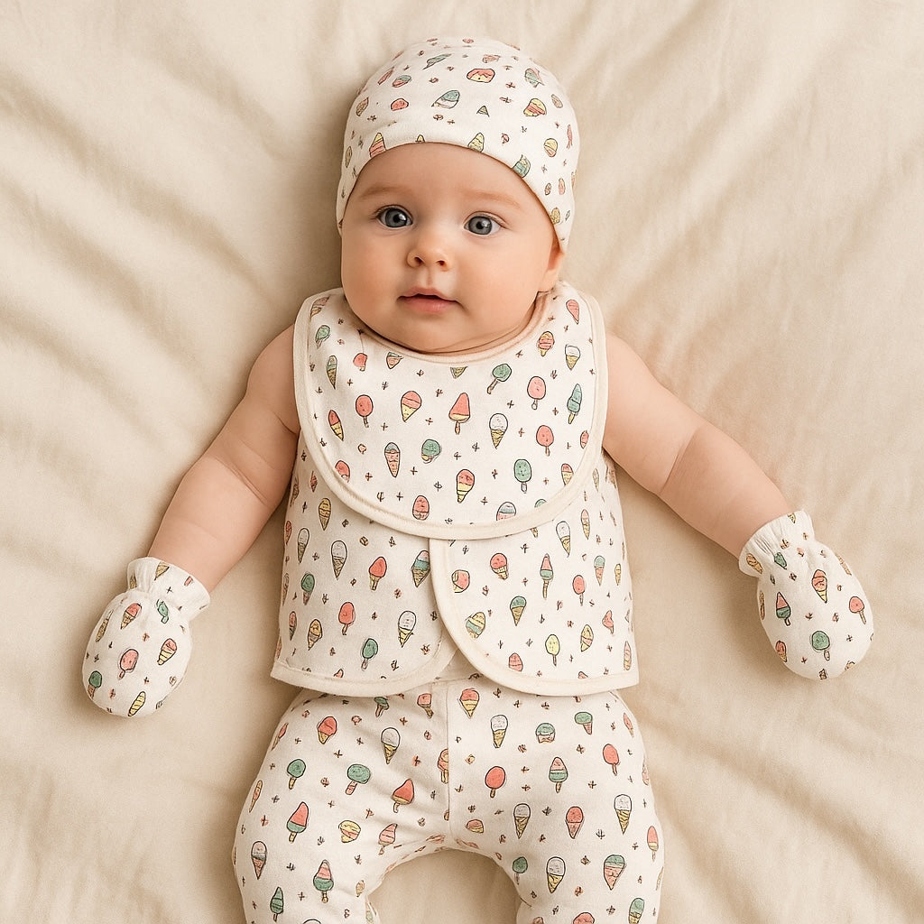 ICE CREAM ALLOVER 5pc SET WITH MITTENS