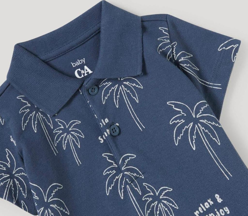 Beach polo shirt blue
