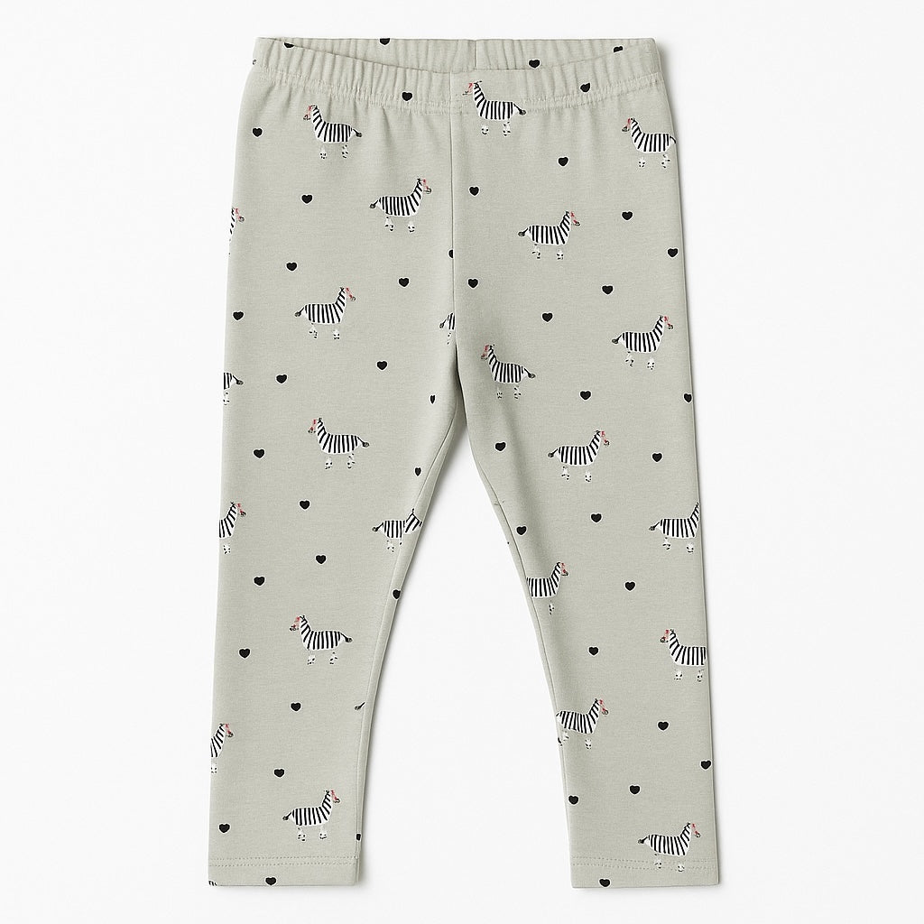 Zebra print light grey leggings