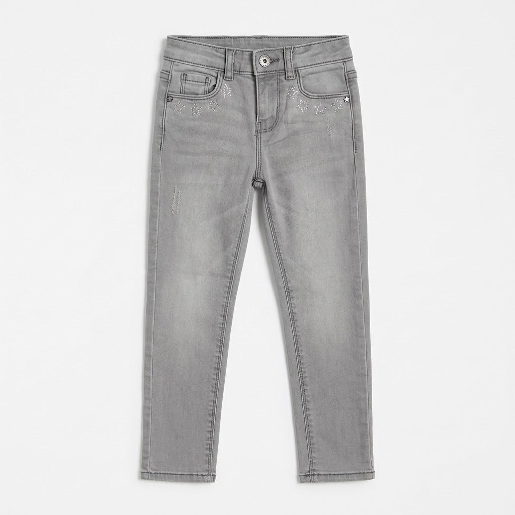 GREY POCKET STARS DENIM PANT