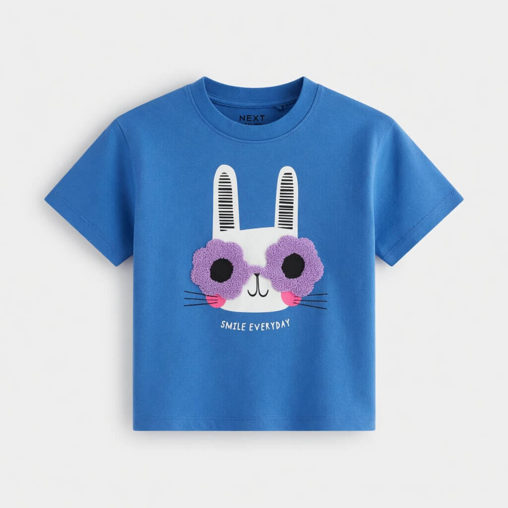 APPLIQUE BLUE T-SHIRT