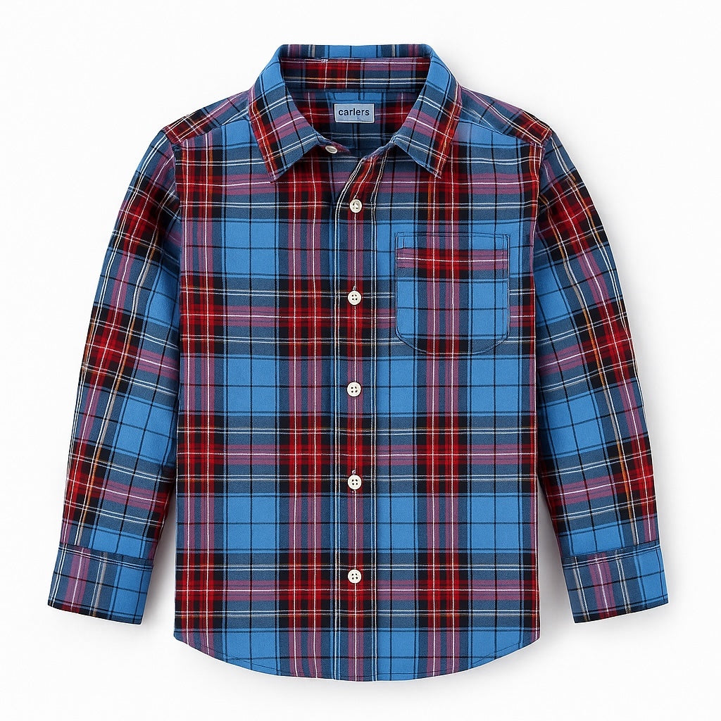 blue check casual shirt
