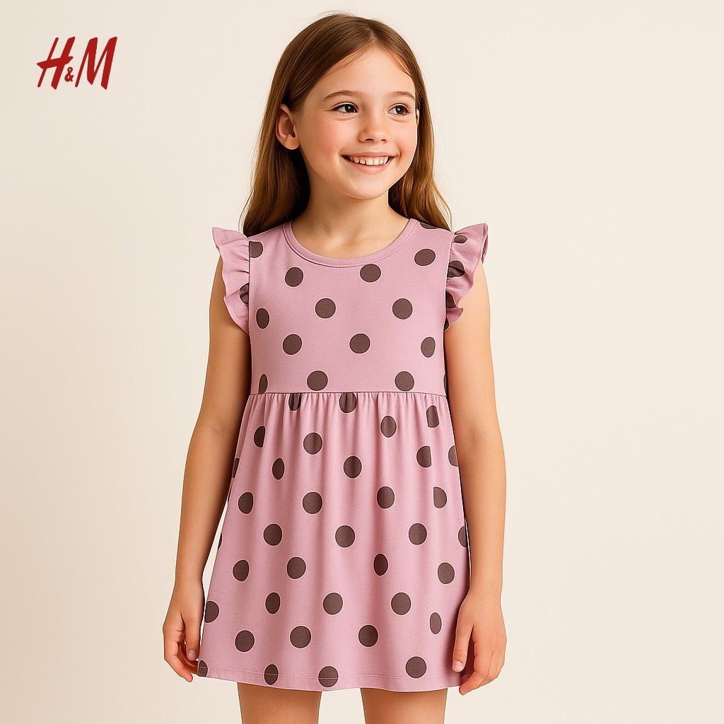 LIGHT PURPLE POLKA COTTON FROCK