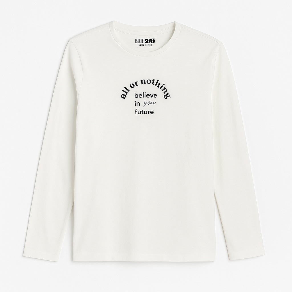 Blue seven white printed t-shirt