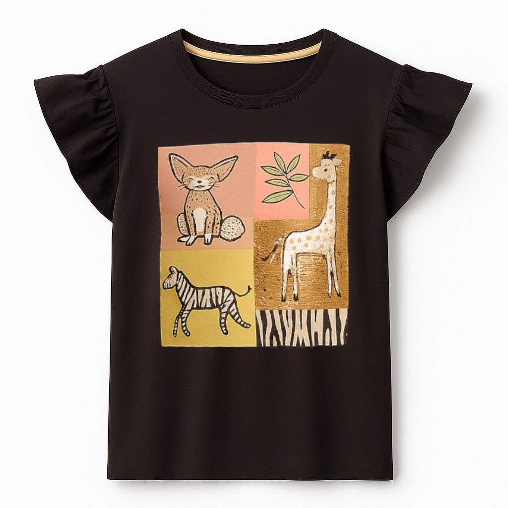 Zebra flip embroidery t-shirt