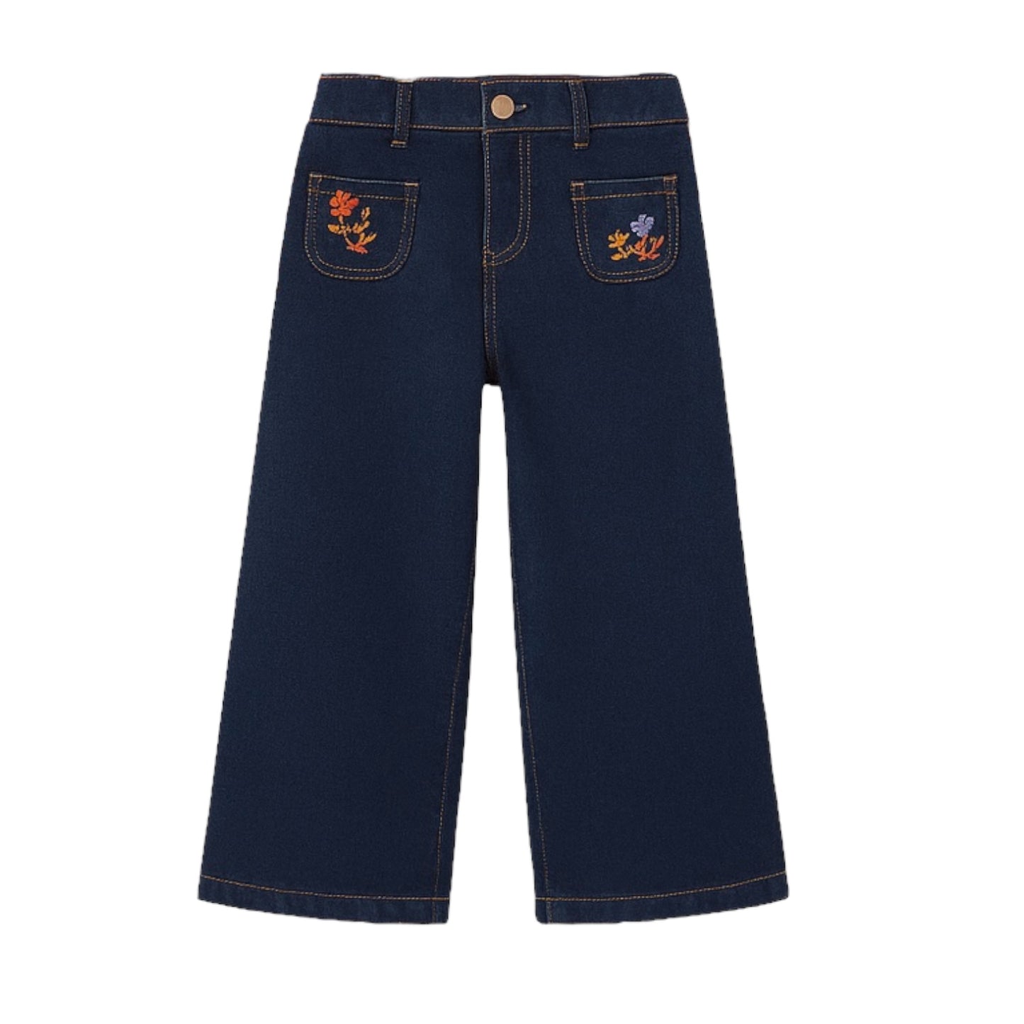 SM embroidery denim pant