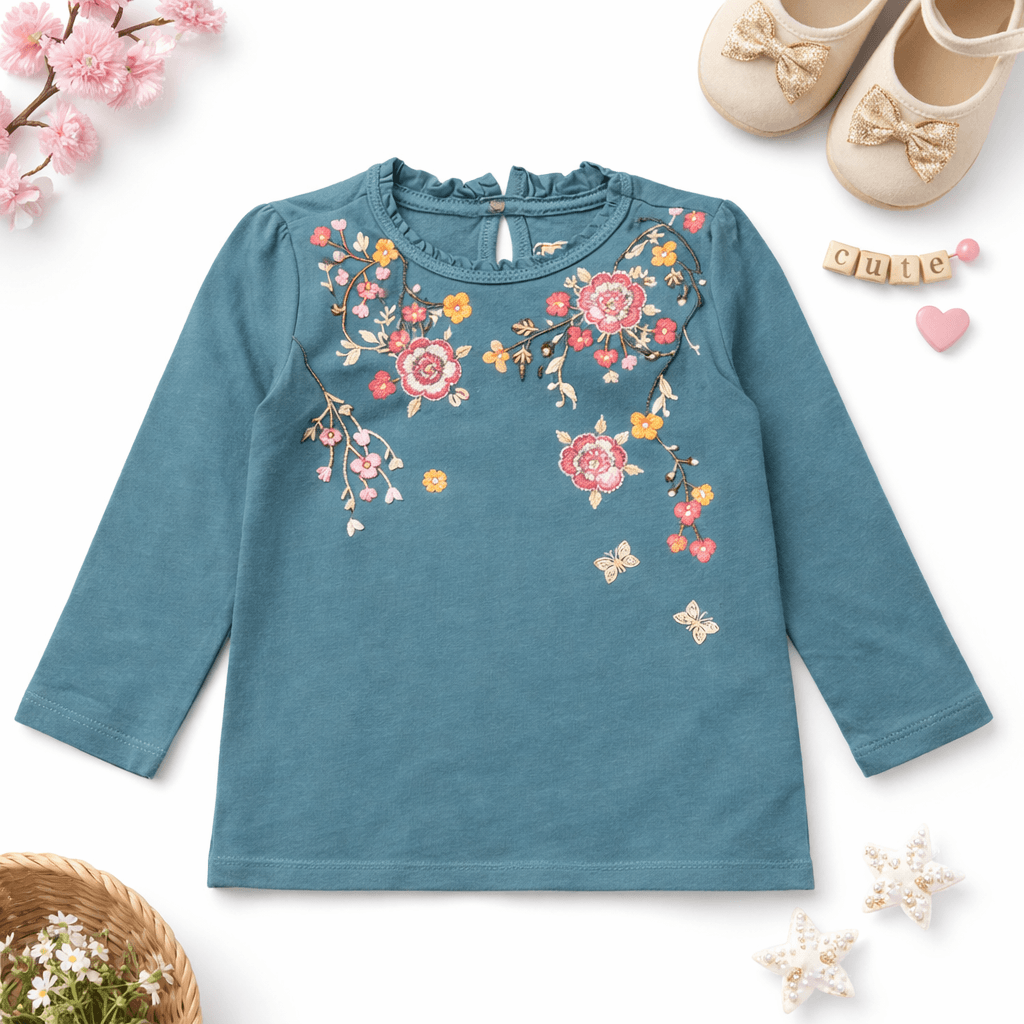 FLORAL EMBROIDERY T-SHIRT