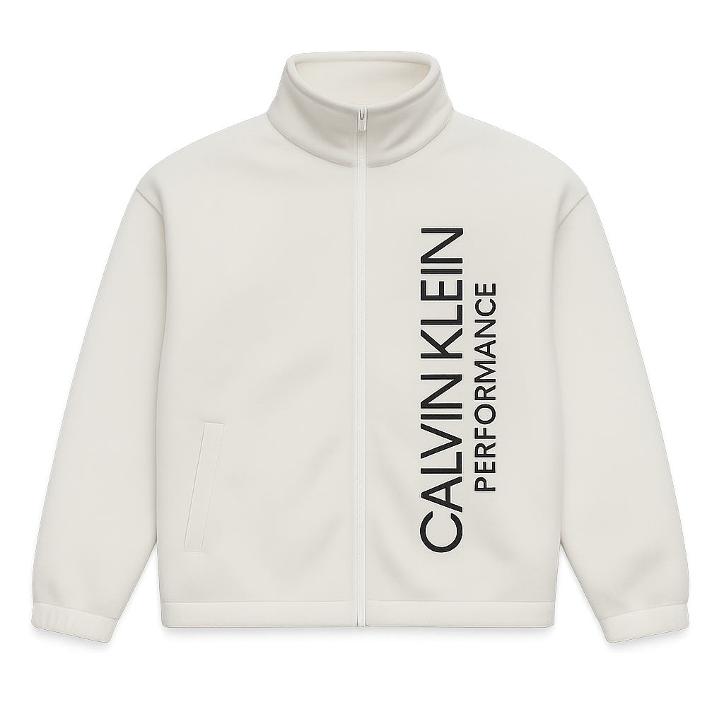 POLAR ZIPPER WHITE WITH BLACK PRINTING