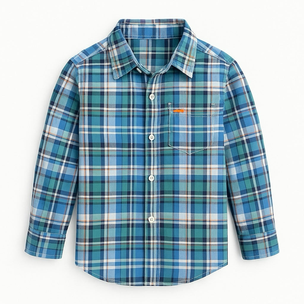 GREEN CHECK CAUSAL SHIRT