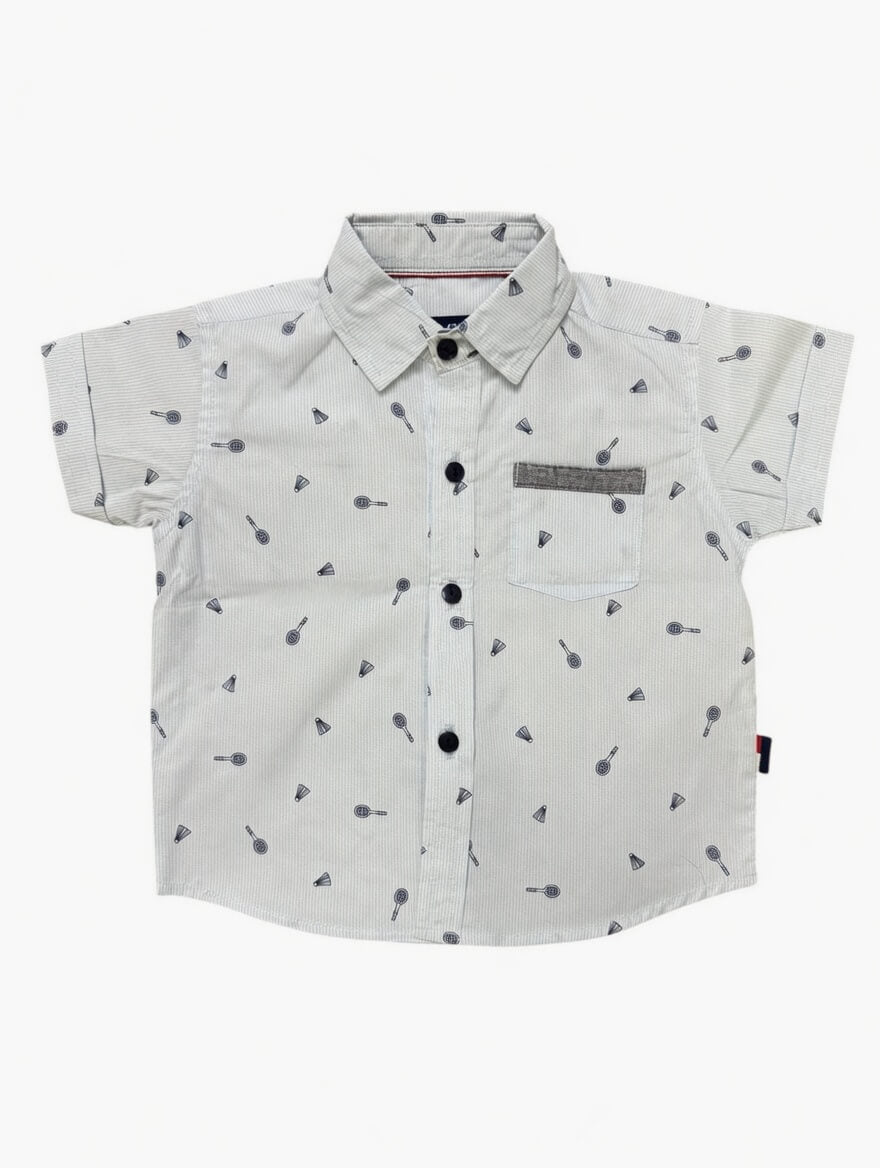 PRINTED LIGHT BLUE CASUAL SHIRT