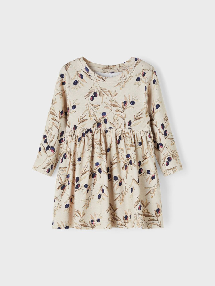 OLIVE FLOWER SOFT FABRIC FROCK