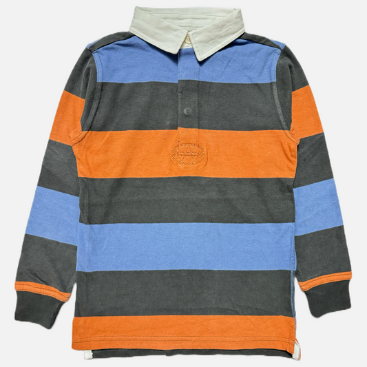 Orange blue stripe polo shirt