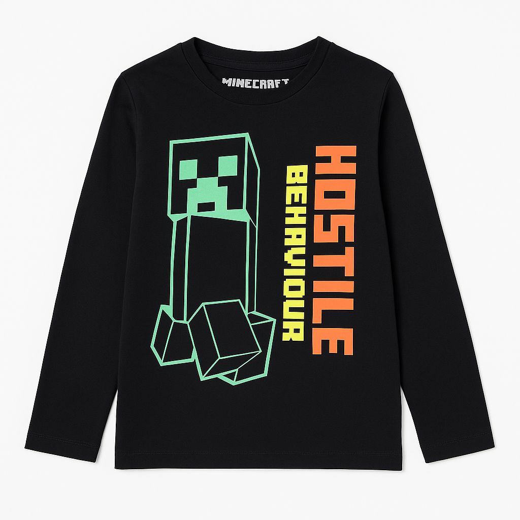 Minecraft black printed t-shirt