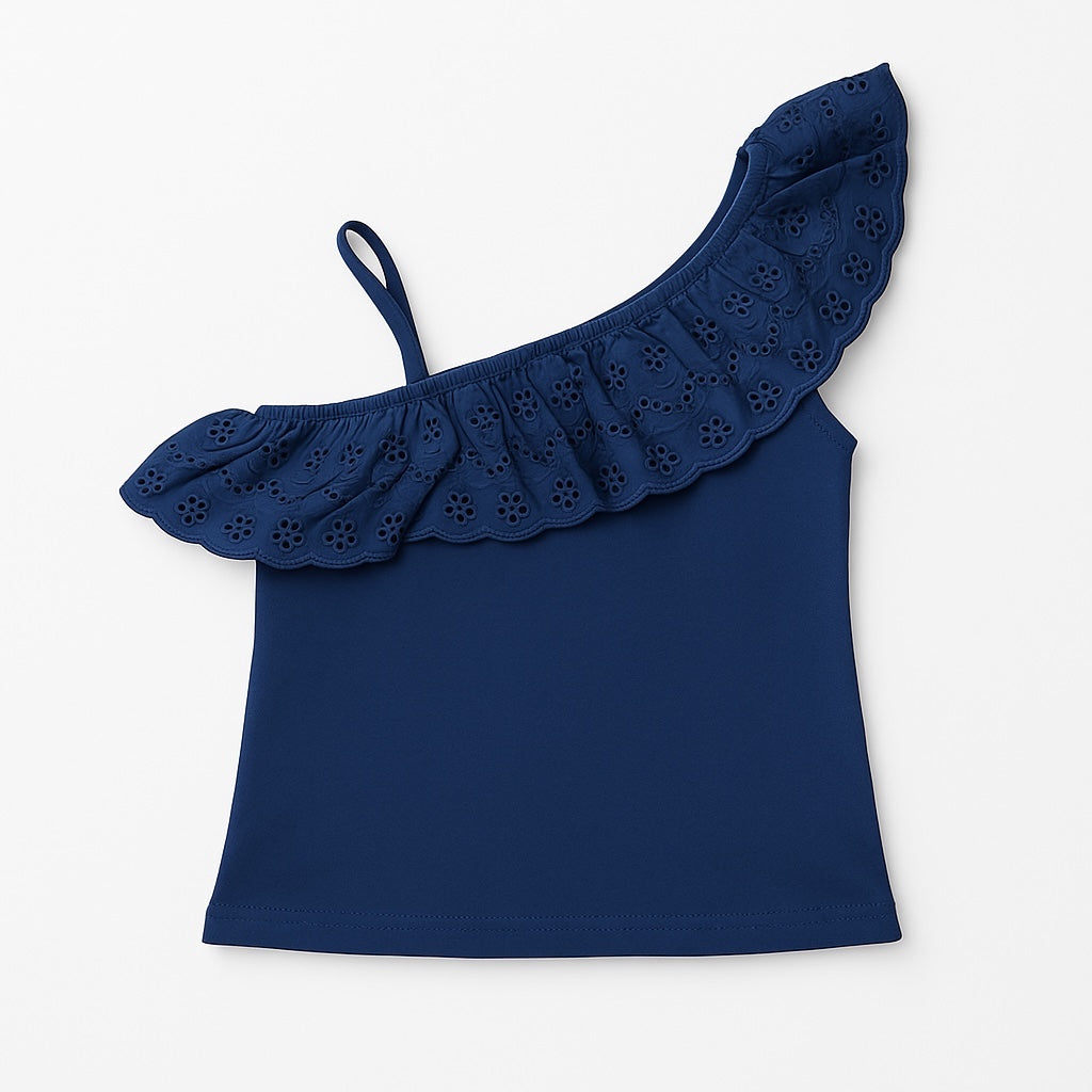 RUFFLE TOP BLUE