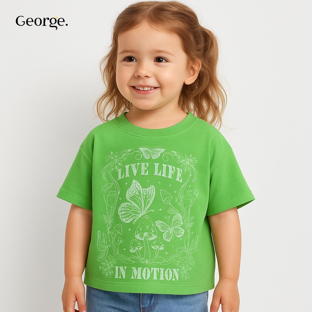 LIVE LIFE IN MOTION GLITTERED T-SHIRT