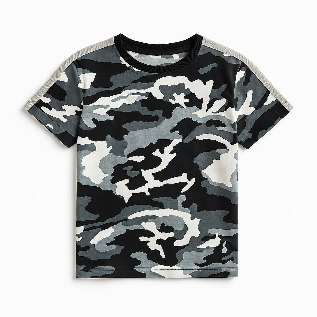 SHOULDER STRIPES CAMOUFLAGE T-SHIRT