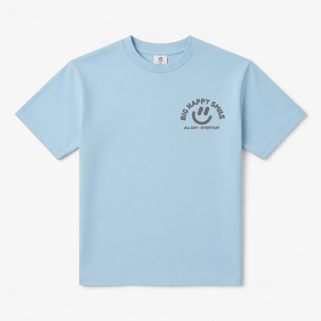 BIG HAPPY SMILE APPLIQUE T-SHIRT