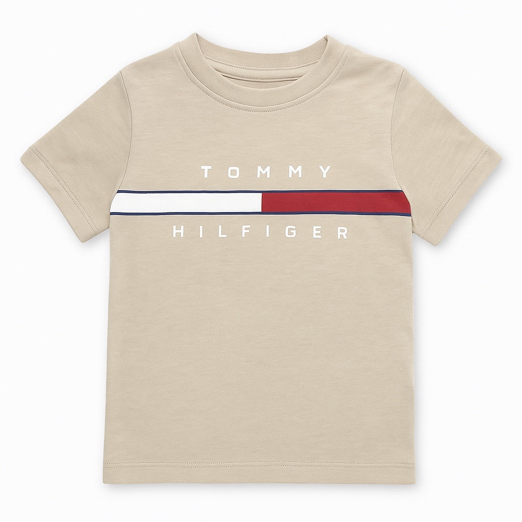 TH PRINT T-SHIRT LIGHT BROWN