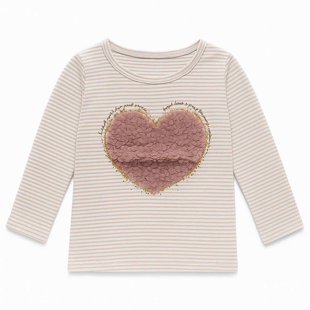 HEART APPLIQUE STYLE T-SHIRT