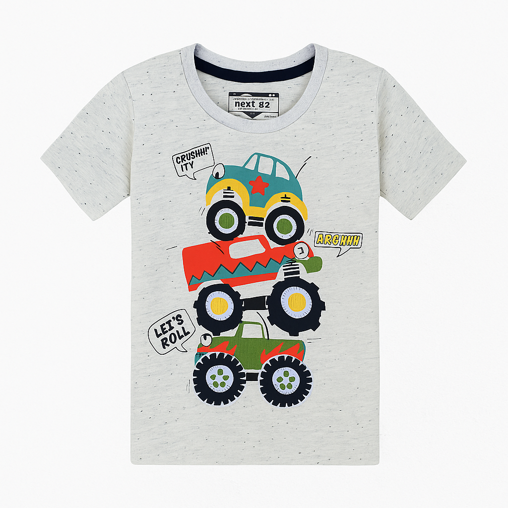 Monster truck embroidery t-shirt