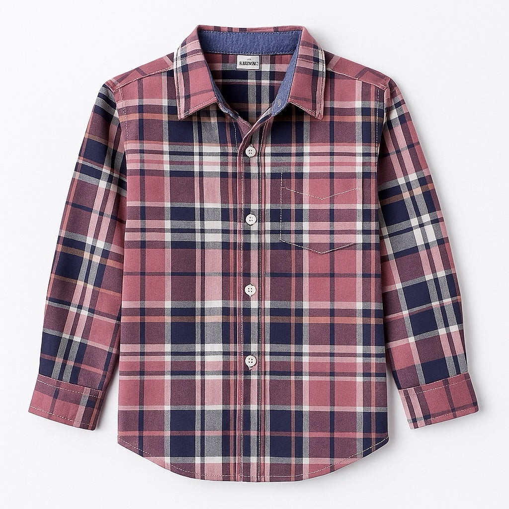 PINK CHECK CASUAL SHIRT
