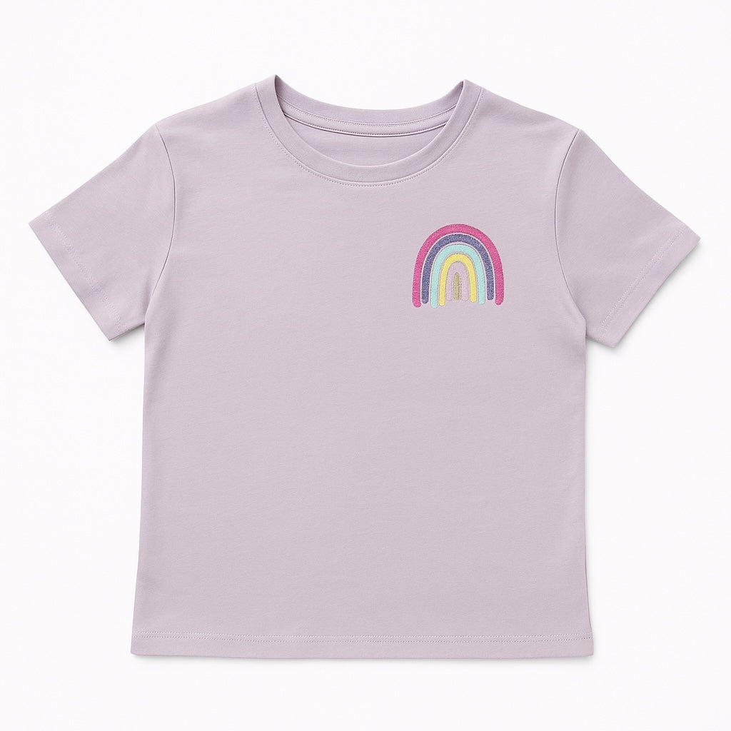 GLITTERED RAINBOW LIGHT PURPLE T-SHIRT