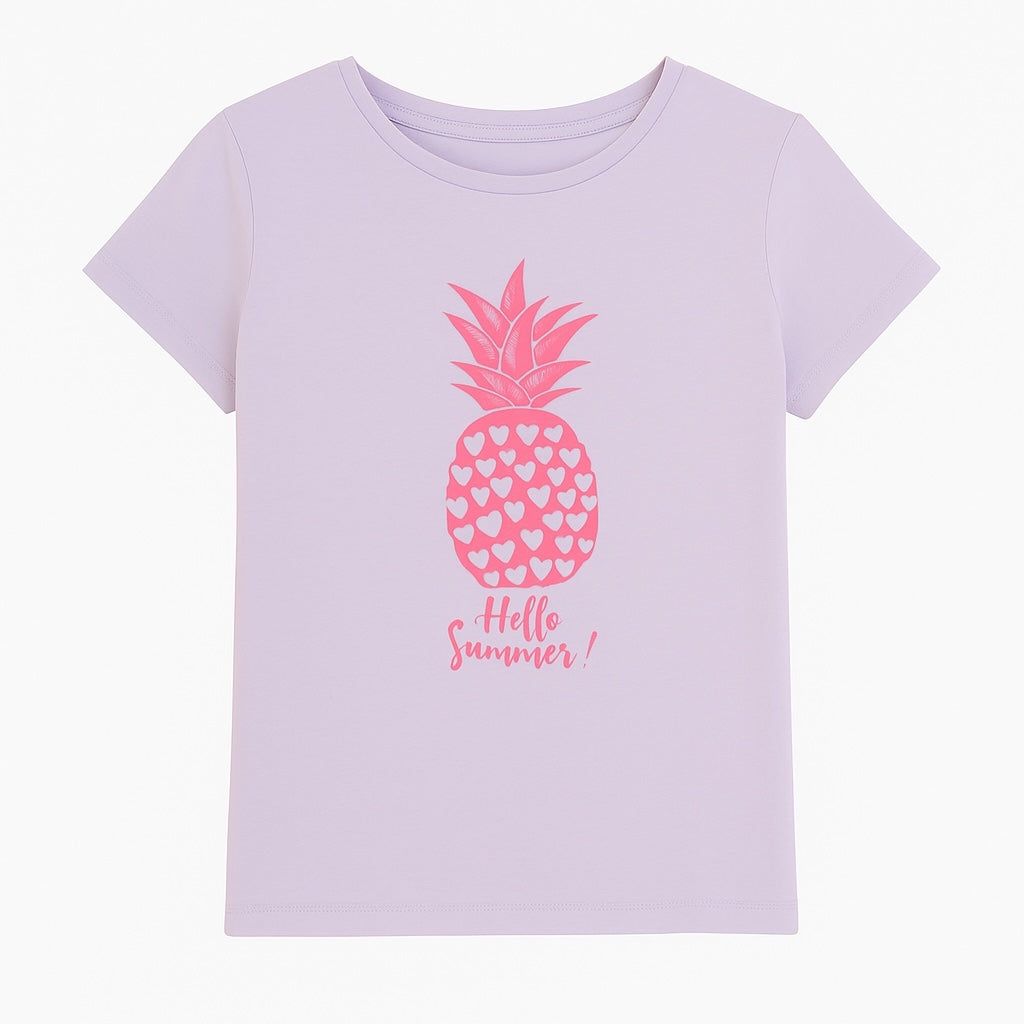 HELLO SUMMER LIGHT PURPLE T-SHIRT