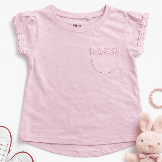 FLORAL POCKET PINK T-SHIRT