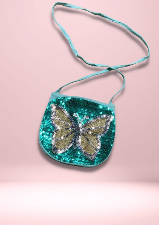Butterfly light blue purse