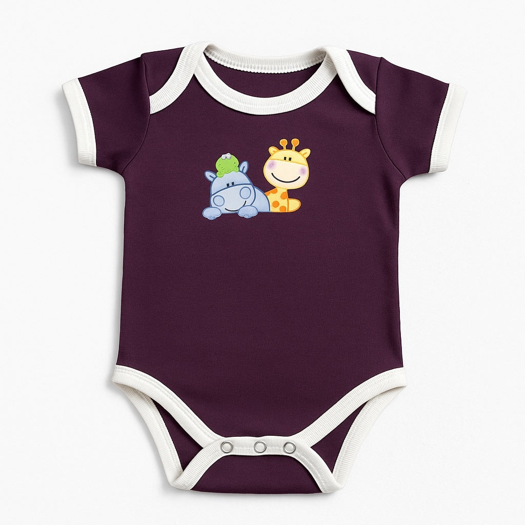 ANIMALS PRINT SHORT SLEEVE BODYSUIT